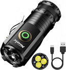 Linterna Led 8cm con Iman,  Recargable de 15,000 Lúmenes, con 5 Modos, Zoom IP68, para Acampar y Senderismo al Aire Libre, con Largo Alcance de 2,000 Metros