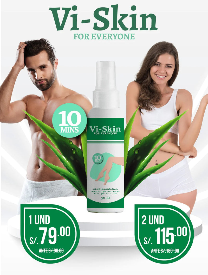 Vi-Skin Removedor de Vello con Aceite de Coco - Suaviza e Hidrata tu Piel al Instante (Uso en cualquier parte del cuerpo)